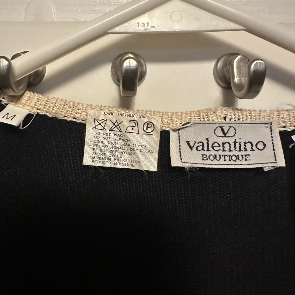 Valentino Black Cardigan with White Trim - Picture 8 of 9